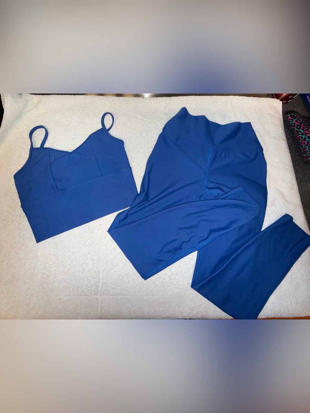 Five Brand Dancewear 2 Piece Set with Bra and Leggings in Royal Blue Size YXL